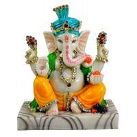 God Ganesha Resin Idol Sculpture Statue Top Quality Marble Polish Size 6.5 Inch   282875811016